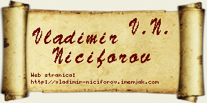 Vladimir Nićiforov vizit kartica
